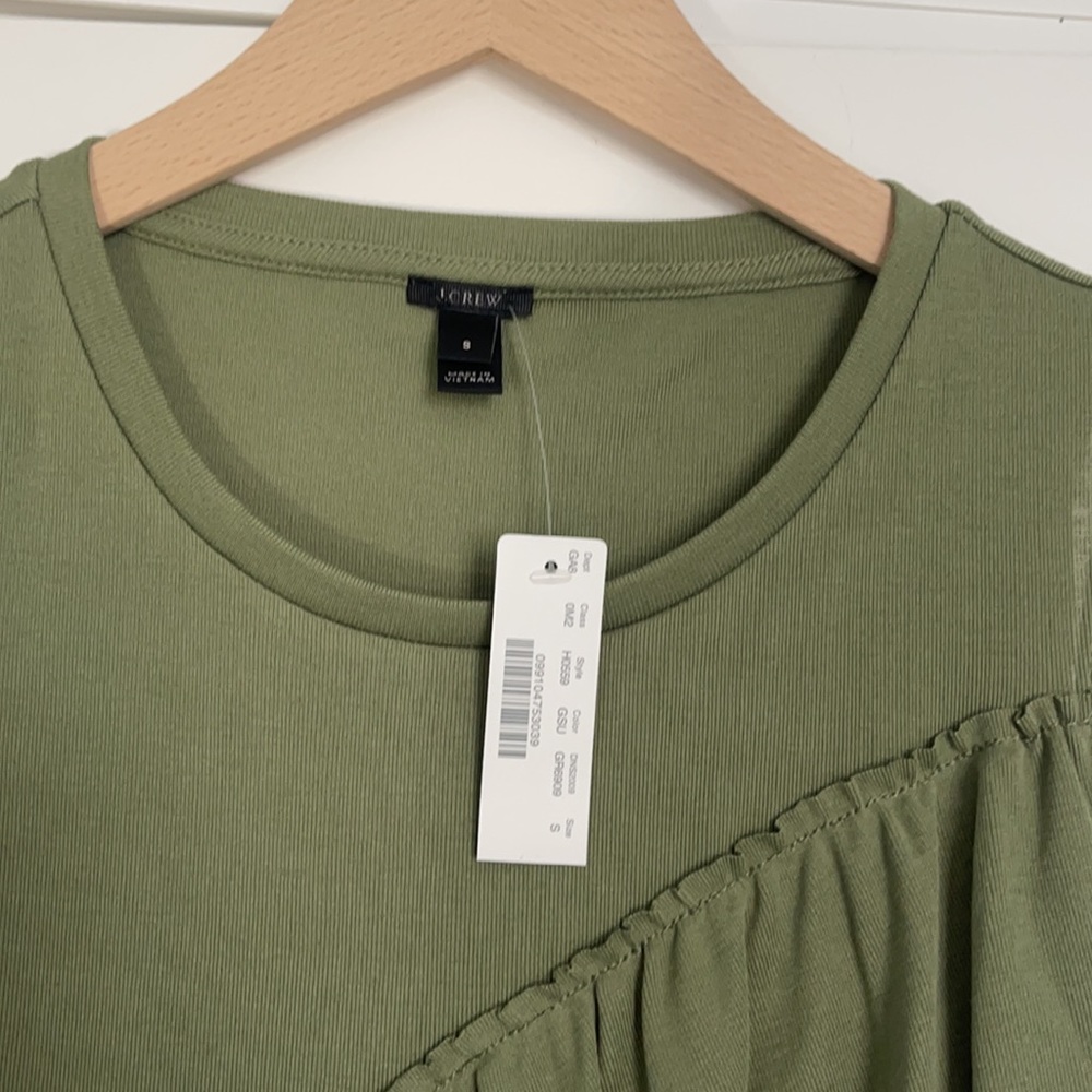 J.Crew Drapey Olive Ruffle Tank - Picture 5 of 6